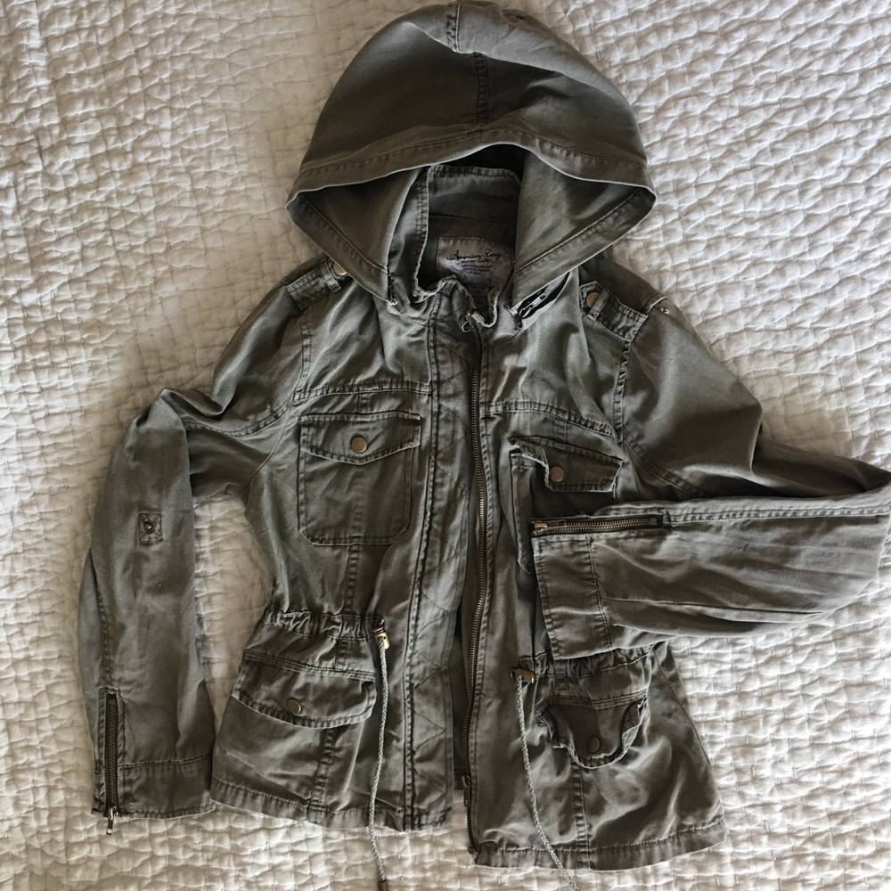 Olive Green Utility Jacket American Rag